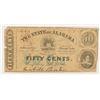 Image 1 : 1863 FIFTY CENT STATE OF ALABAMA NOTE (HOLES)