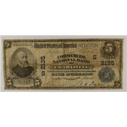 1902 $5 NATIONAL (CHARLOTTE, NC) #2135