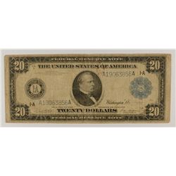 1914 $20 FEDERAL RESERVE NOTE (PIN HOLES)