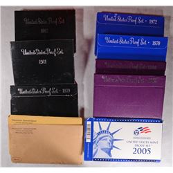 10- US MINT PROOF SETS (61,64,70,72,79,81,82,84,86,05)