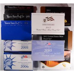 10- US MINT PROOF SETS (74,76,83,01,06,07,10,11,12,13)