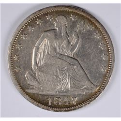 1847 SEATED HALF DOLLAR F/VF