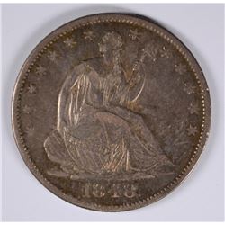 1848-O SEATED HALF DOLLAR VF/XF