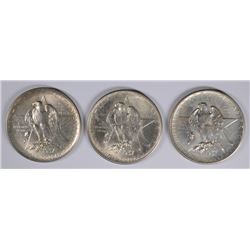 SET OF 1937 (P, D, S) TEXAS COMMEN HALF DOLLAR'S CH BU