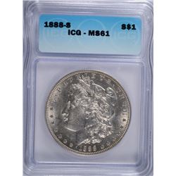 1888-S MORGAN DOLLAR ICG MS-61