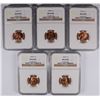 Image 1 : (5) 1949-S LINCOLN CENTS NGC MS-66 RD