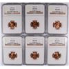 Image 1 : (2) 1950-D, (2) 1951-D, (2) 1952-D LINCOLN CENTS NGC MS-66-RD