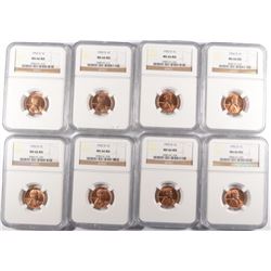 LOT OF (8) 1952-D LINCOLN CENTS NGC MS-66 RED
