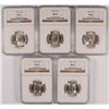 Image 1 : LOT OF (5) 1946-S WASHINGTON QUARTERS NGC MS65