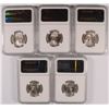 Image 2 : LOT OF (5) 1946-S WASHINGTON QUARTERS NGC MS65