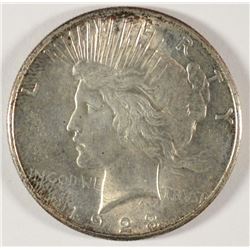 1923-S PEACE SILVER DOLLAR, MS-63+