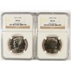 Image 1 : LOT OF ( 2 ) KENNEDY HALF DOLLARS: 1990-D & 1991-D BOTH NGC MS-66