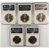 Image 2 : LOT OF ( 5 ) 1998 KENNEDY HALF DOLLARS, NGC MS-66