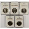Image 1 : LOT OF (5) KENNEDY HALF DOLLARS ALL NGC MS-66: (1)-1993, (2)-1997 & (2)-1998-D