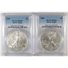Image 1 : 2006 AND 2007 AMERICAN SILVER EAGLES, PCGS MS-69!