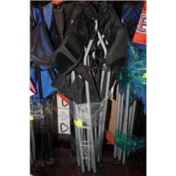 SET OF 3 BLACK CAMP CHAIRS W DRINK HOLDERS