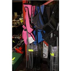 HIS AND HERS PINK AND BLUE FOLDING CAMP CHAIRS W