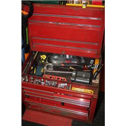 RED 8 DRAWER TOOL BOX FULL OF TOOLS