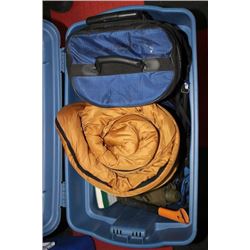 LARGE BLUE BIN W/ MOUNTAIN GEAR MUMMY STYLE