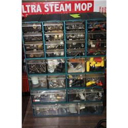 TOOL ORGANIZER PACKED FULL OF NUTS, BOLTS, ETC