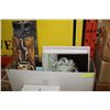 Image 1 : BOX W VARIOUS PLAQUES & PICTURES INCLUDING MARILYN