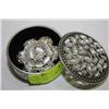 Image 1 : PEWTER JEWELRY BOX WITH BROACH