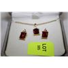 Image 1 : RUBY EARRINGS AND NECKLACE
