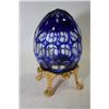 Image 1 : ESTATE HANDBLOWN CRYSTAL EGG