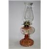 Image 1 : PINK DEPRESSION GLASS OIL LAMP