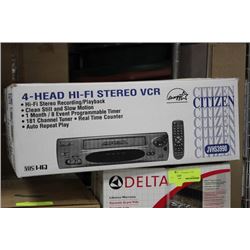 NEW CITIZEN 4 HEAD VCR W REMOTE, CLASSIC SEALED