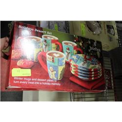 HOLIDAYS DESSERT SET INCLUDES 4 MUGS AND 4 PLATES