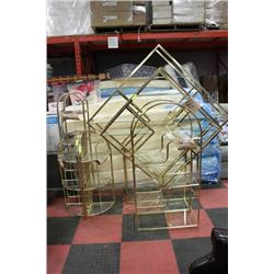 6 PC BRASS SHELF SET