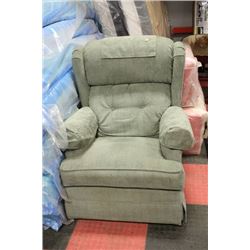 GREEN FABRIC ROCKING RECLINER CHAIR