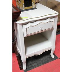 WHITE 1 DRAWER NIGHT STAND
