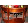 Image 1 : WOOD HALF MOON TABLE W DRAWER