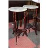 Image 1 : PAIR OF GRANITE TOP PLANT STANDS NEED WORK