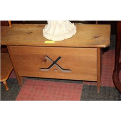 WOOD HOCKEY STOOL