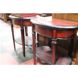 APIR OF WOOD END TABLES W HIDDEN DRAWERS