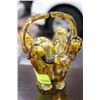 Image 1 : BROWN ART GLASS BASKET