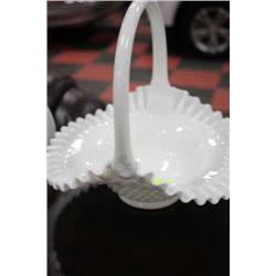 HOBNAIL MILK GLASS BASKET