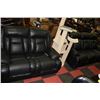 Image 1 : NEW BLACK LEATHER RECLINING SOFA W FOLD