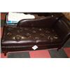 Image 1 : BROWN LEATHERETTE STORAGE CHAISE LOUNGE CHAIR