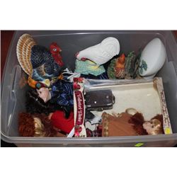 ESTATE PORCELAIN DOLL AND TURKEY COLLECTION