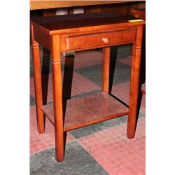 WOOD DRAWERED END TABLE