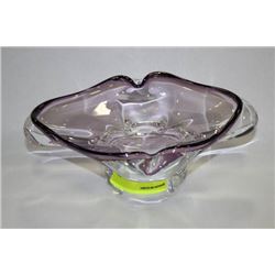PURPLE ART GLASS DISH