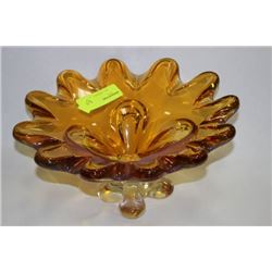 AMBER GLASS DISH