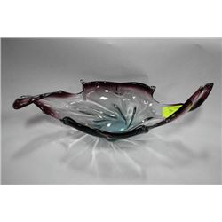 PURPLE ART GLASS DISH