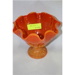 ORANGE ART GLASS BOWL