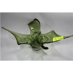 GREEN ART GLASS BOWL