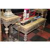 Image 1 : STONE TOP 3 PC GOLD TONE COFFEE TABLE SET